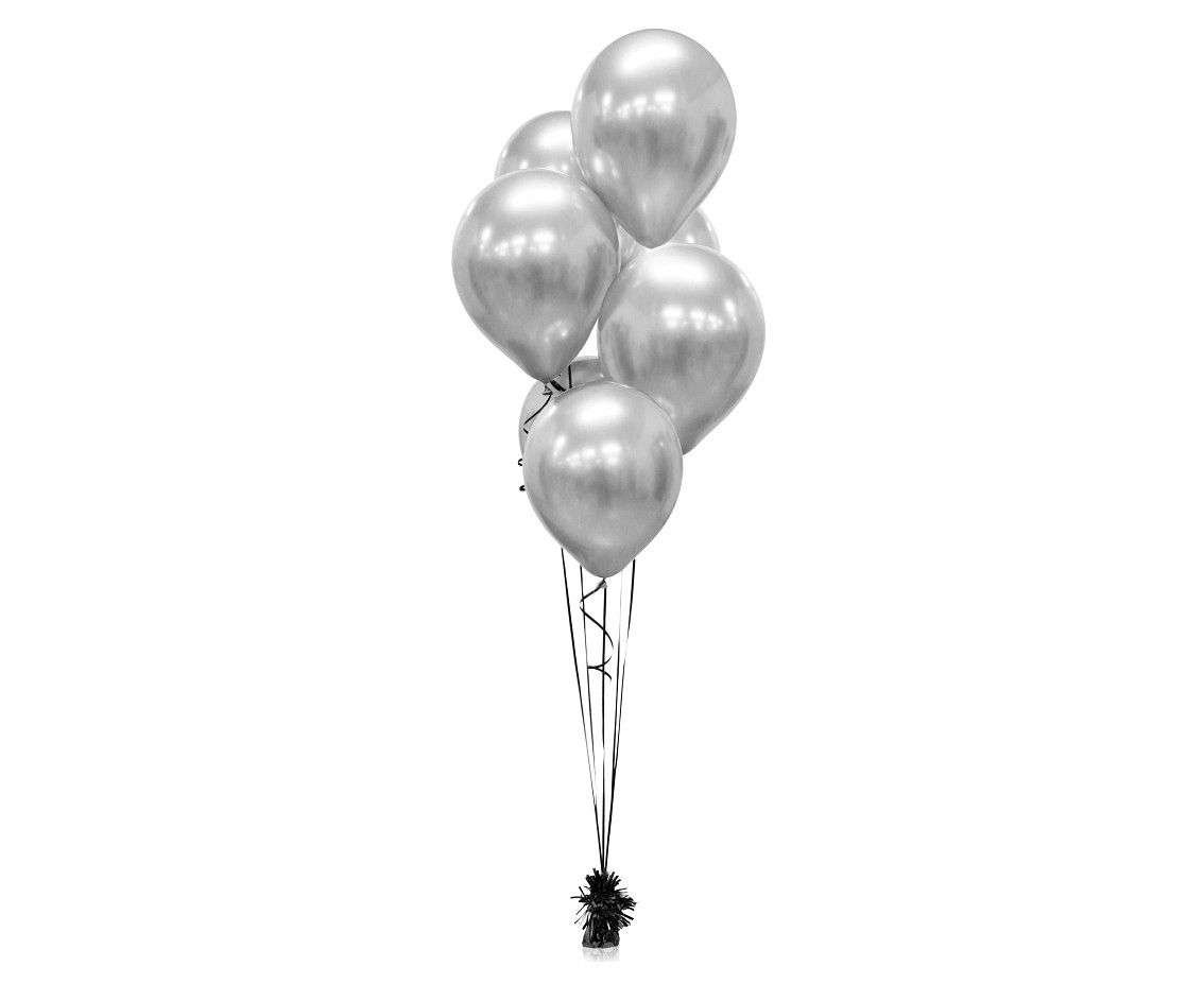 Balloons B&C 12", platinum silver, 7pcs